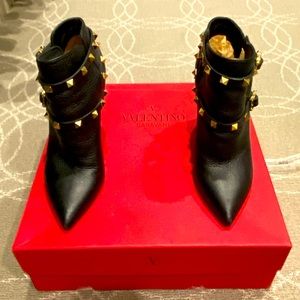 Valentino Booties, Black, Size 35